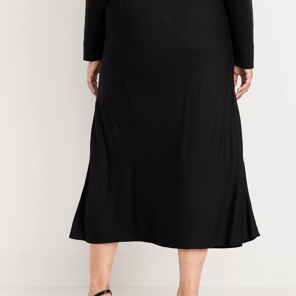 Old Navy High-Waisted Crepe Midi Skirt Black Women’s Plus Size 3X - Picture 6 of 6